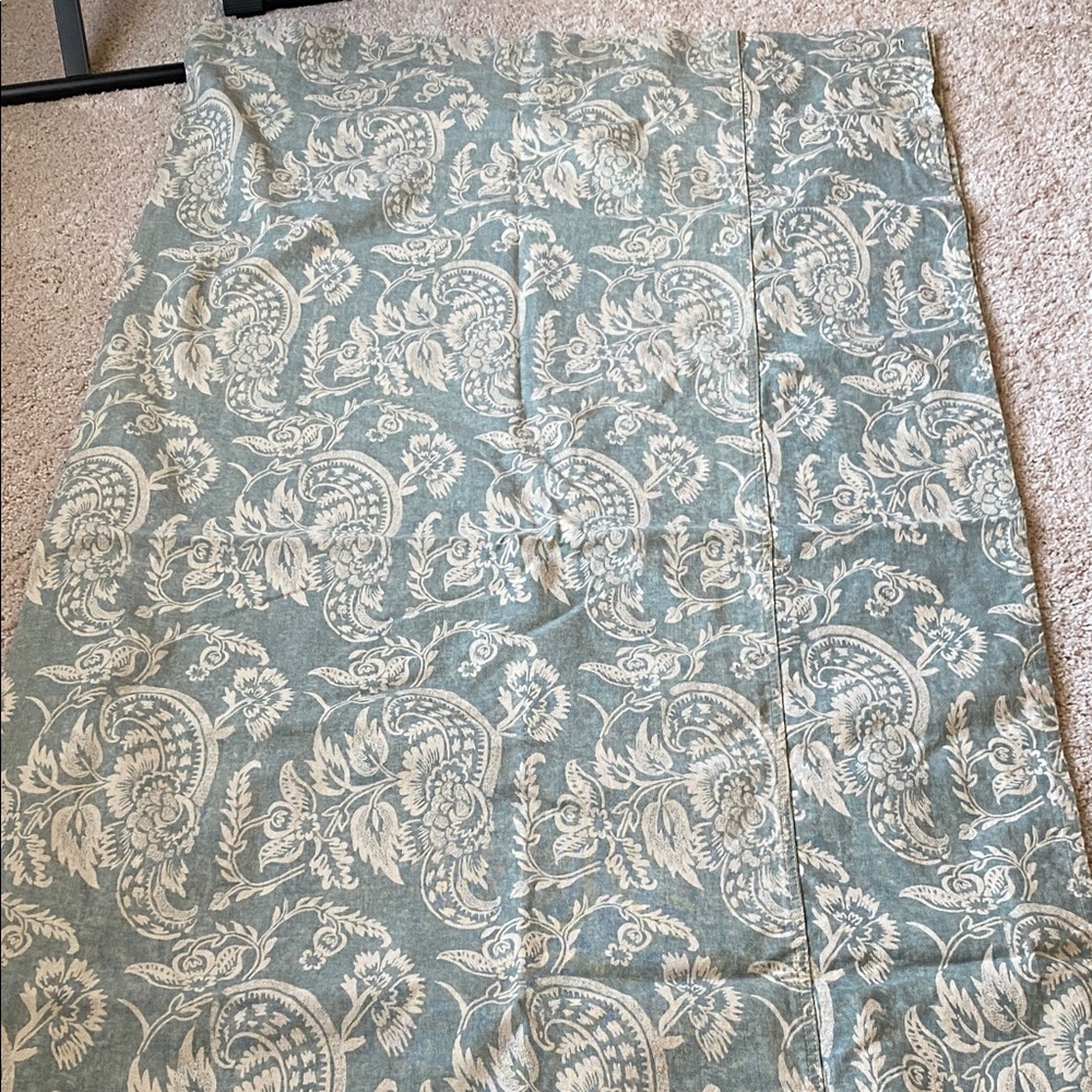 Pottery Barn Teal and Cream Paisley Curtains